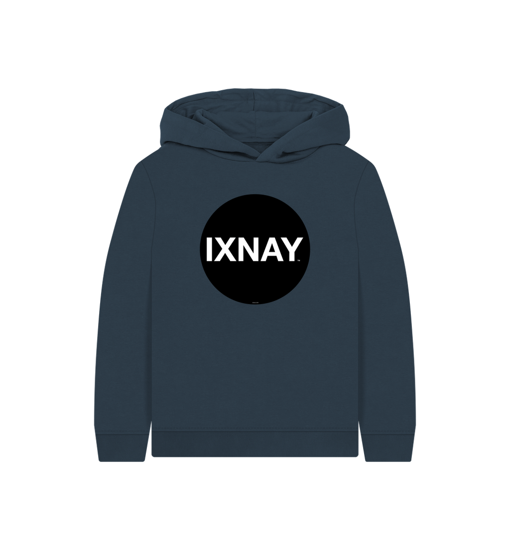 Navy Blue Printed Kids Hoodie