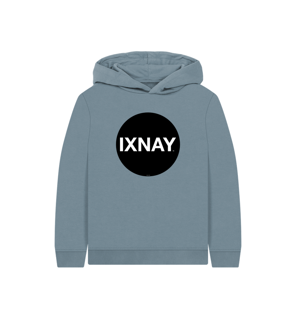 Stone Blue Printed Kids Hoodie