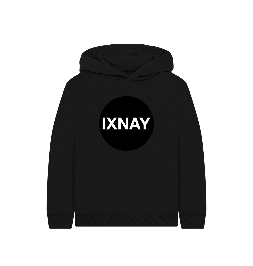 Black Printed Kids Hoodie