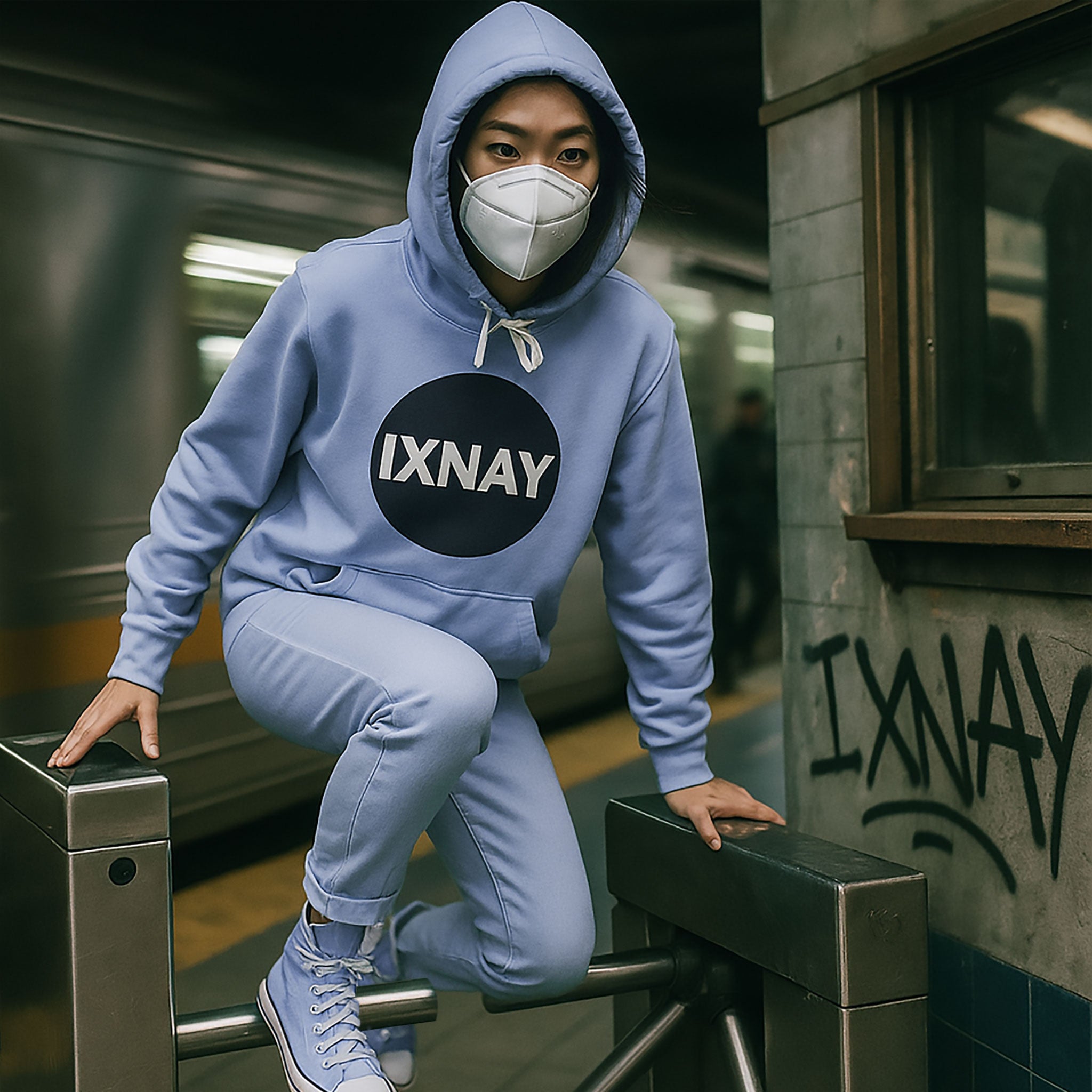 Women's Lightweight Relaxed Fit Pullover Hoodie - IXNAY Original Logo